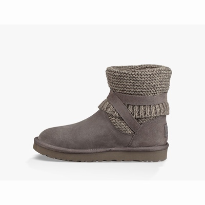 Botas UGG Purl Strap Mulher Cinzentas Escuro | PT-PEVBW